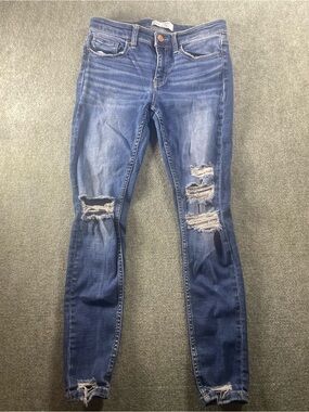 BKE Payton Women's Dark‎ Blue Distressed Skinny Jeans